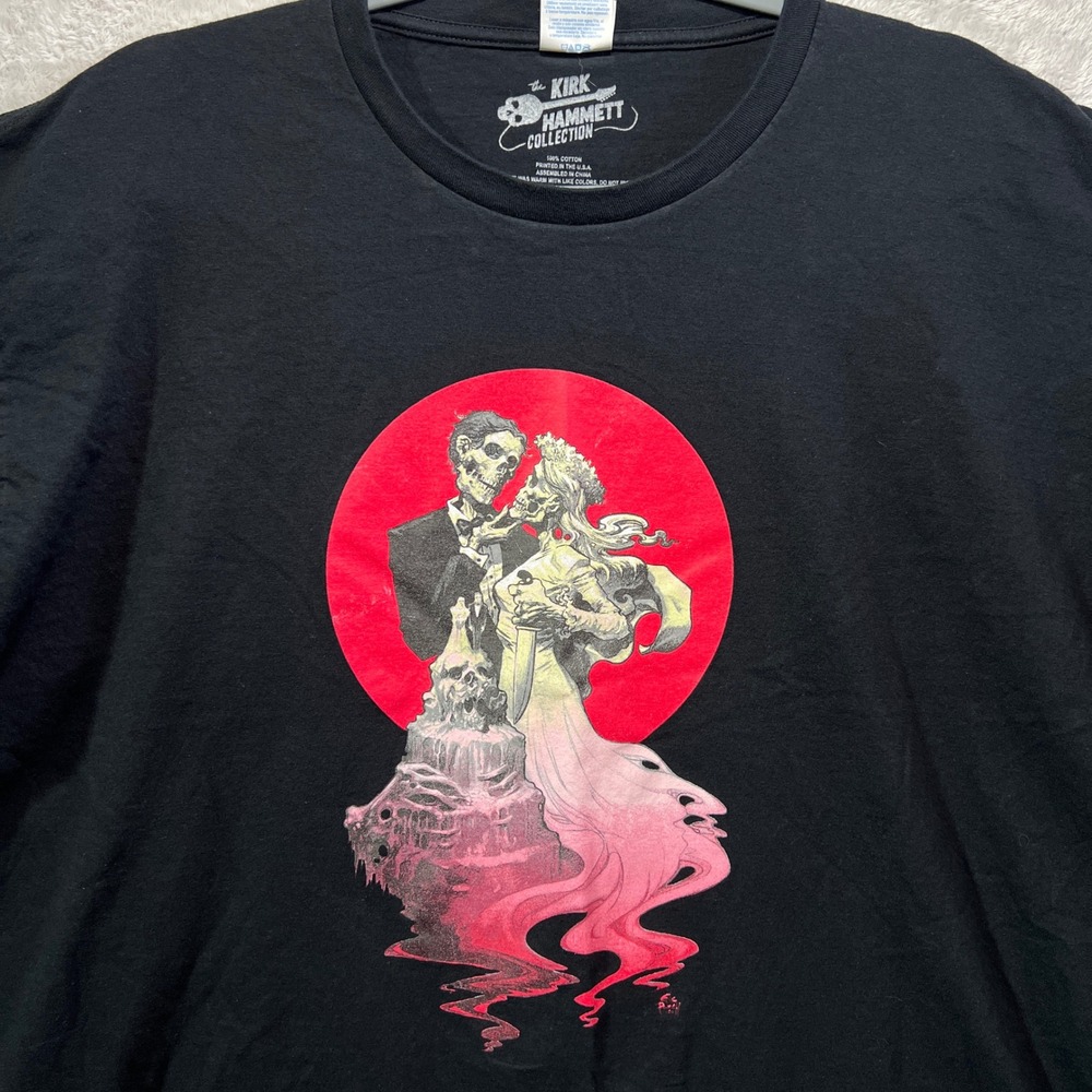 Y2K Kirk Hammett Collection Wedding Band Graphic Black T Shirt Men 2XL Metallica - Picture 2 of 7